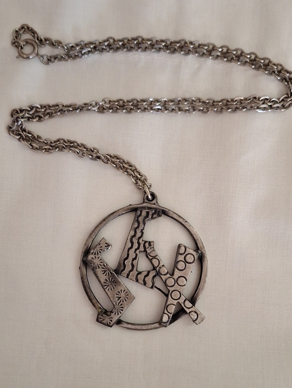 Silver-Tone Artistic Pendant Necklace